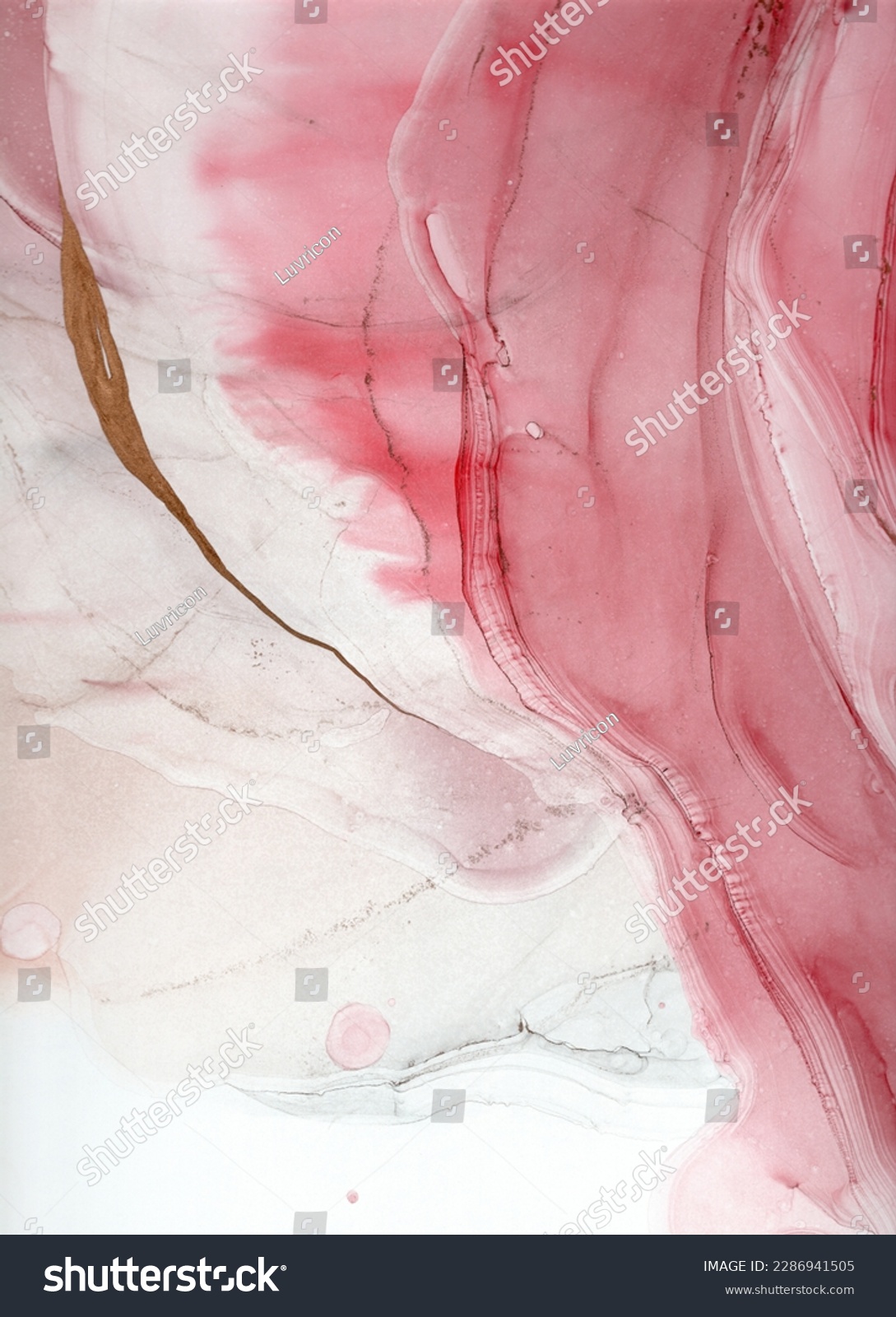 Abstrakte Marmorstruktur in Pink, Beige und Gold