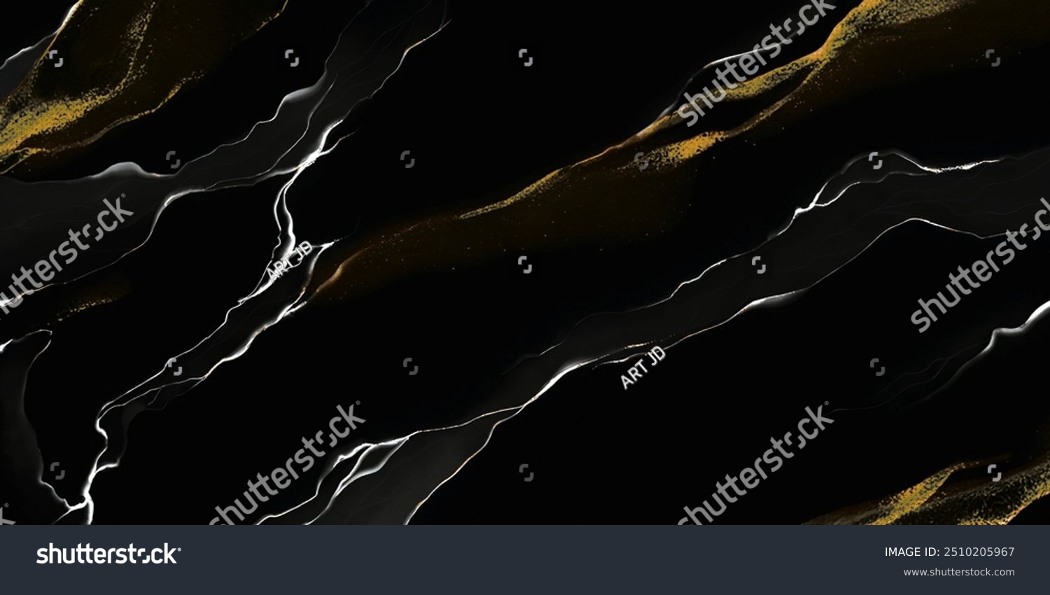 Schwarzer Marmor Goldlinien