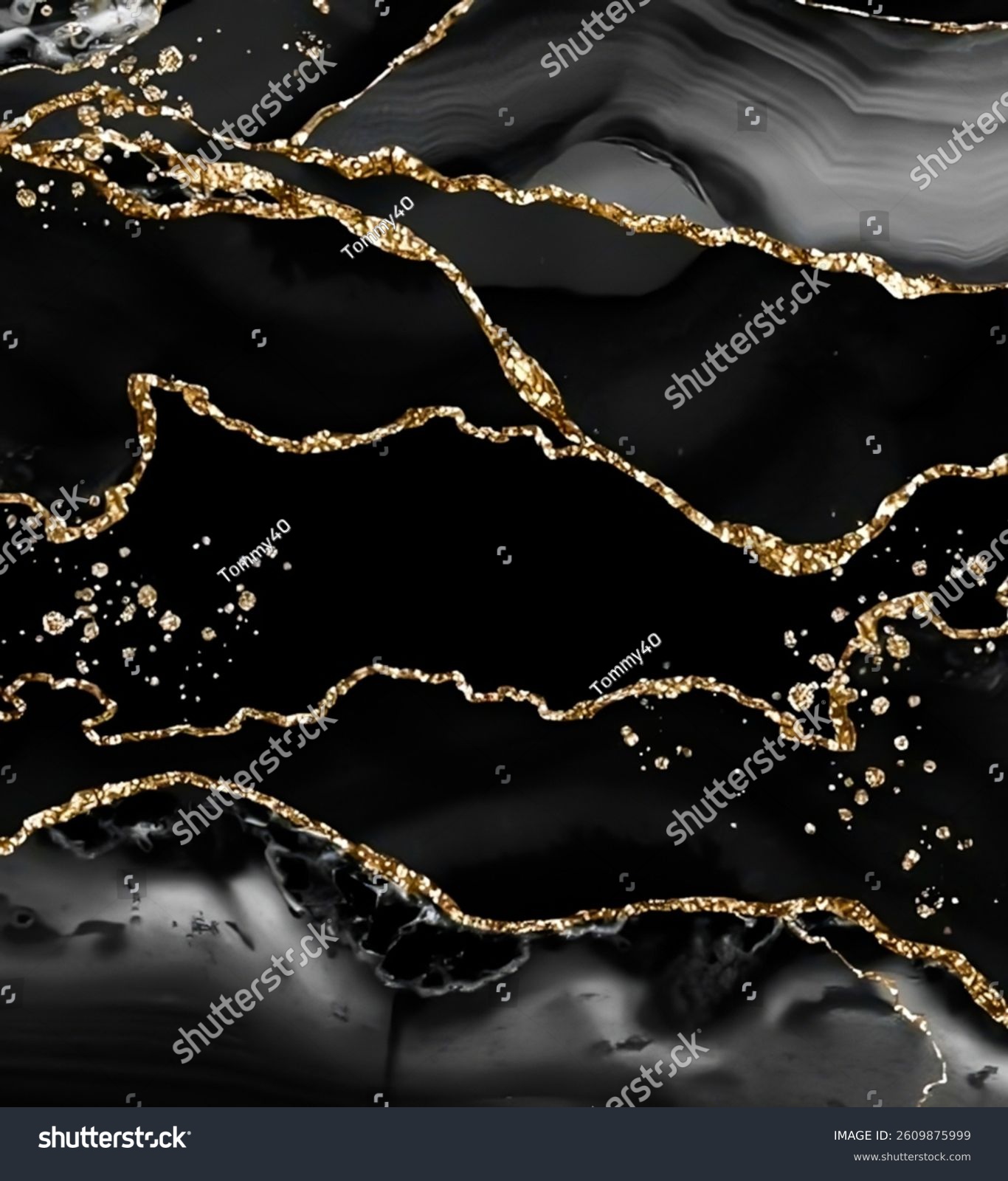 Schwarzer Marmor mit goldenen Adern