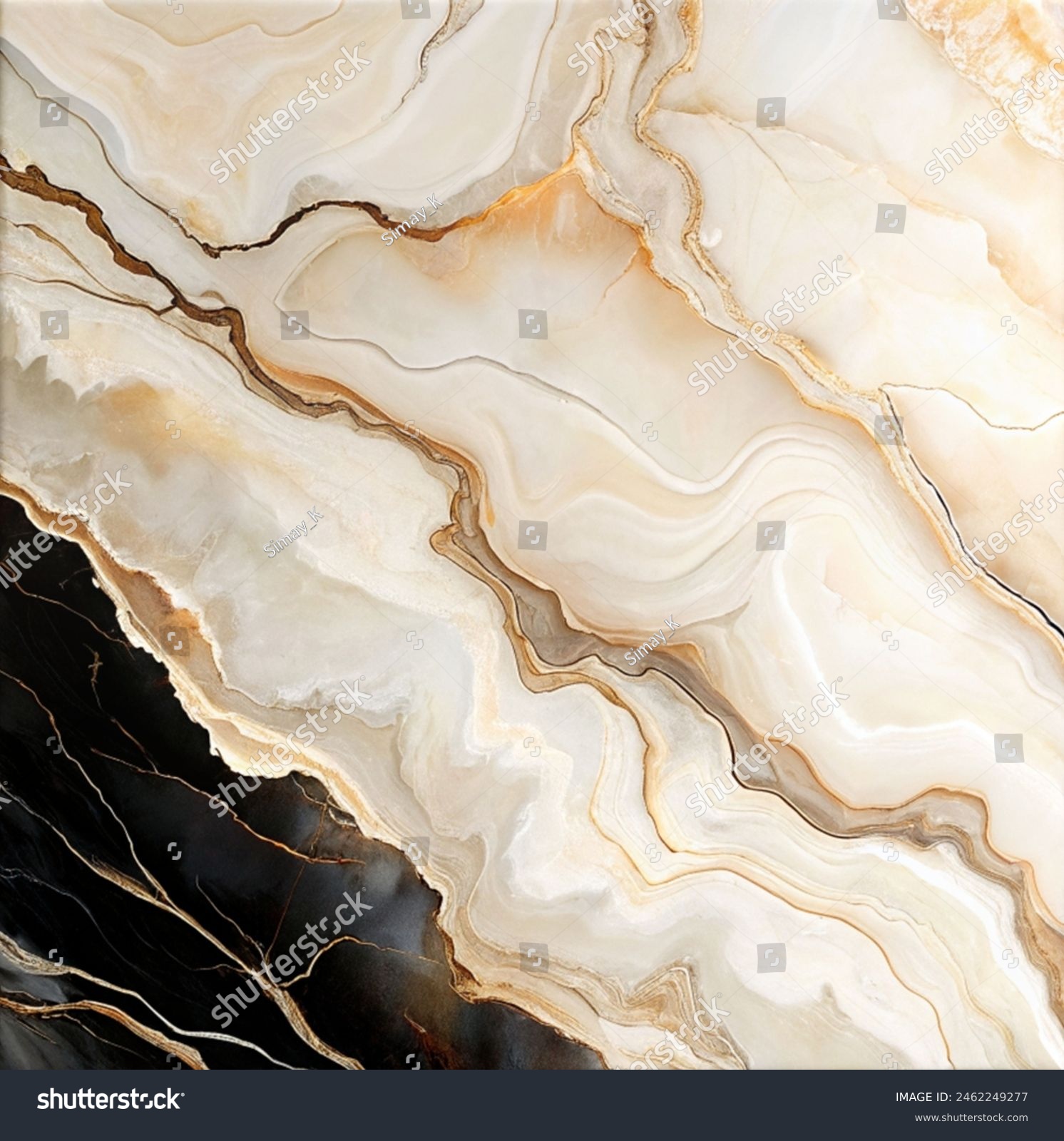 Beigefarbener Marmor mit dunklen, feinen Adern