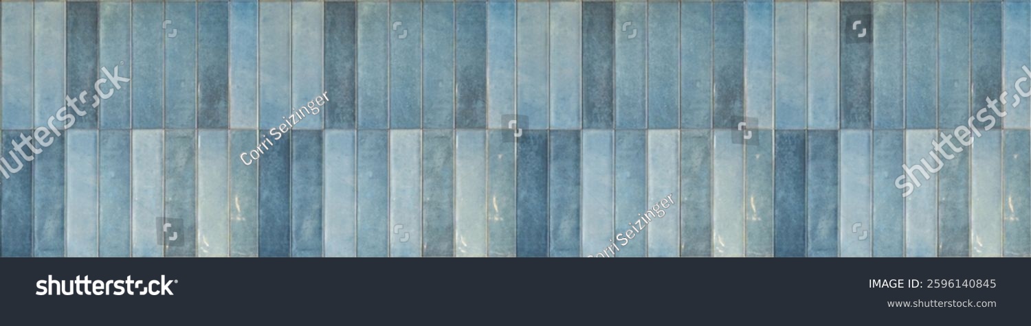 Blaue Vintagefliesen & Glanzoptik