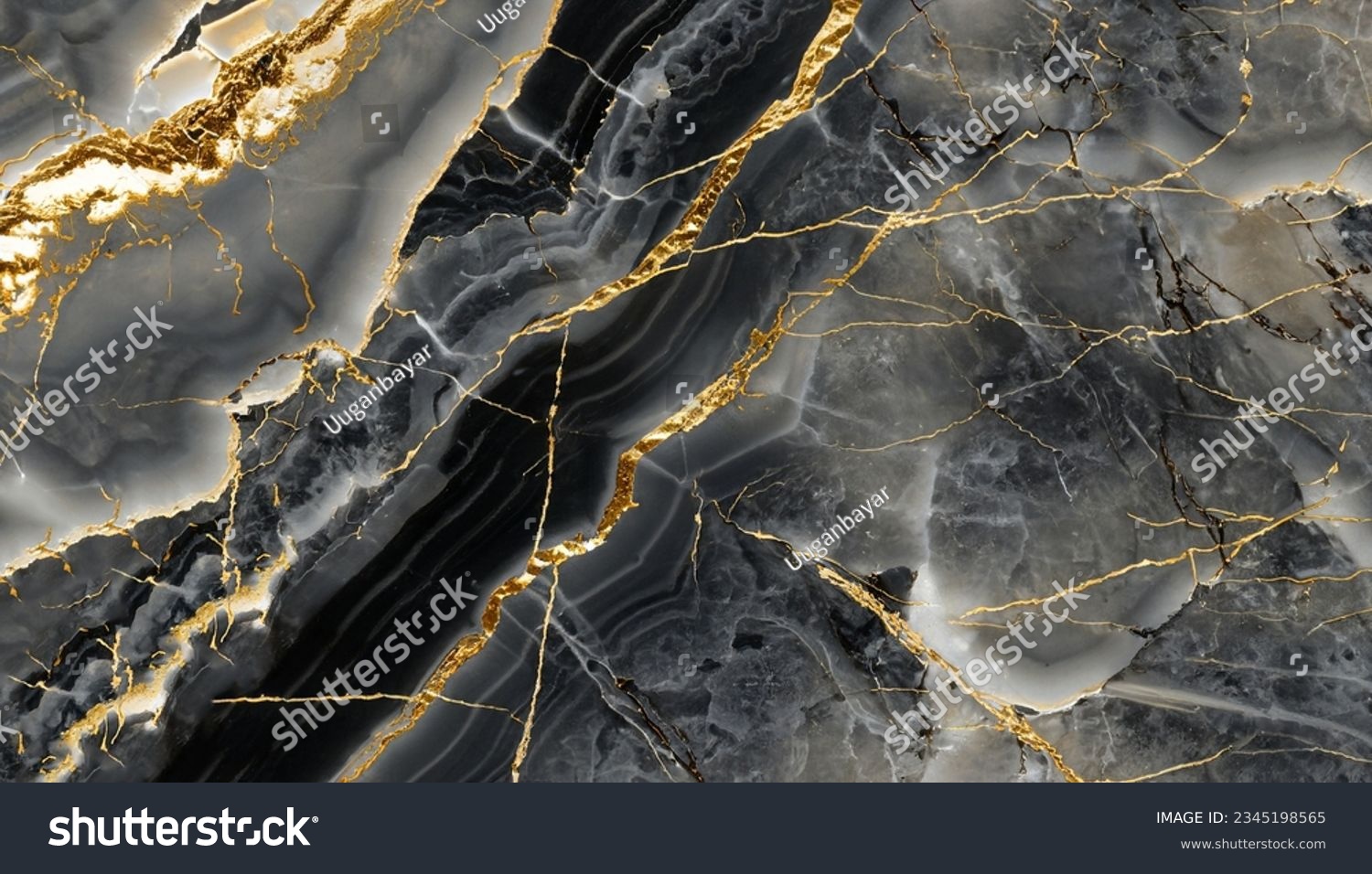 Schwarzer Achat Marmor Goldadern