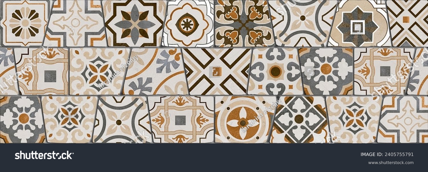 Mehrfarbige Fliesen & Rustikaldekor