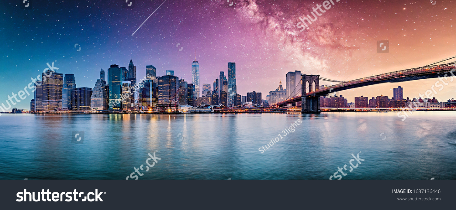 New York City Sonnenuntergang Panorama