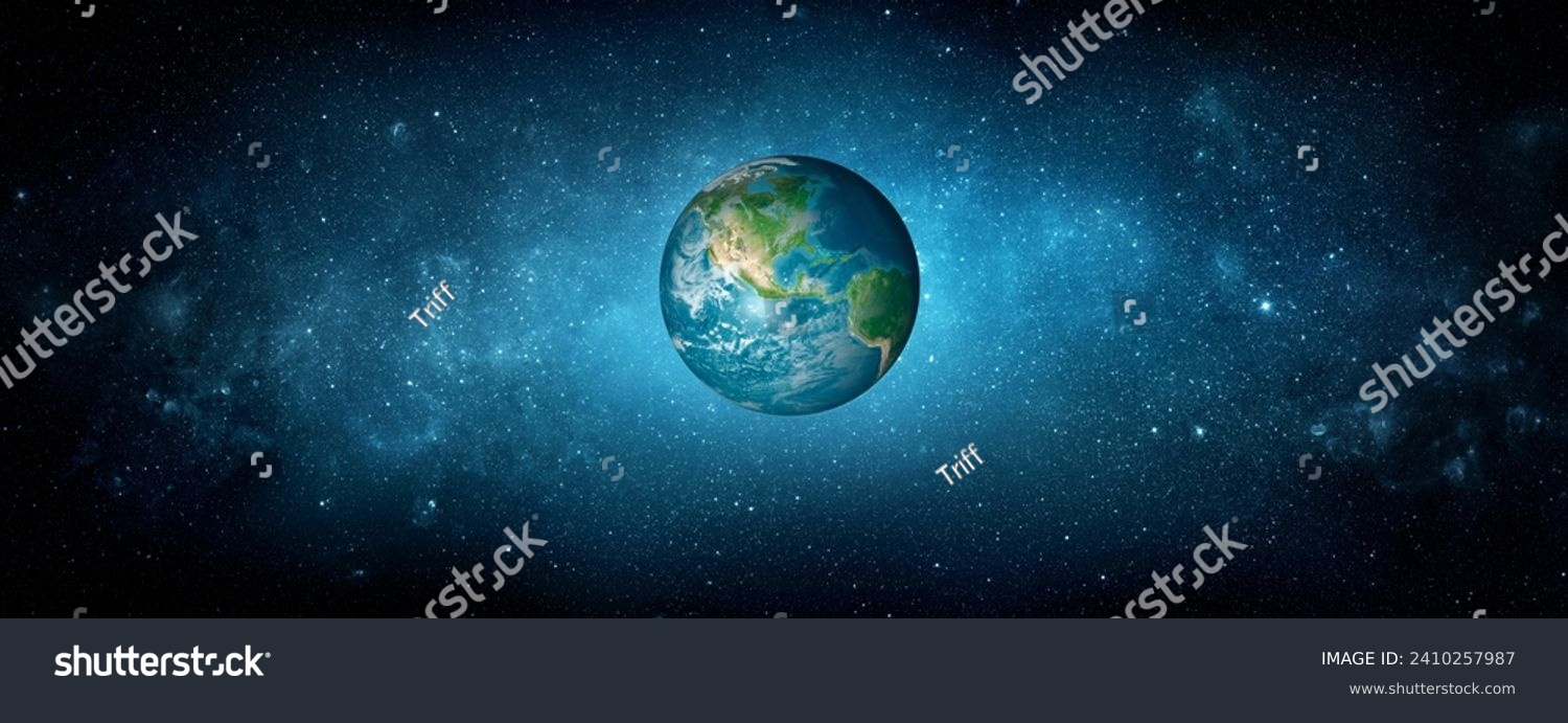 Panoramablick auf den Planeten Erde mit Sternen und Galaxie