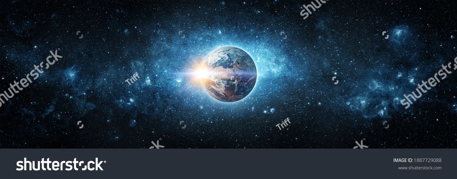 Sonnenaufgang über dem Planeten Erde – Weltraumpanorama