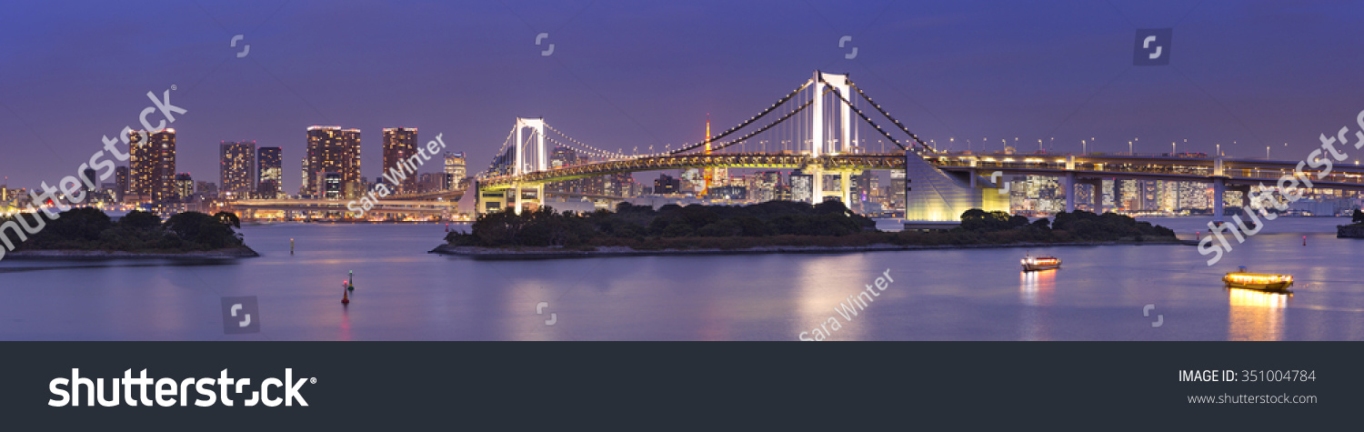 Tokyo Rainbow Bridge bei Nacht
