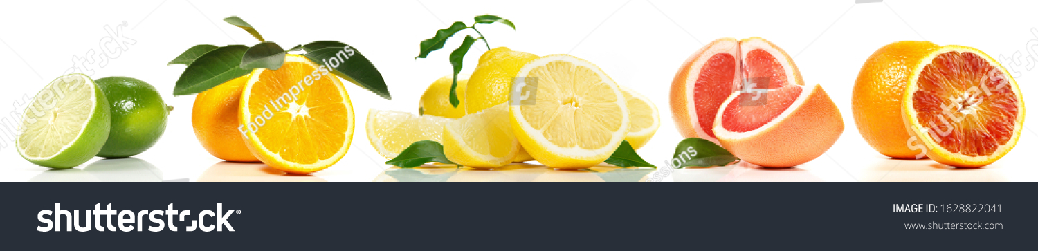 Zitrusfrüchte Panorama Weiß