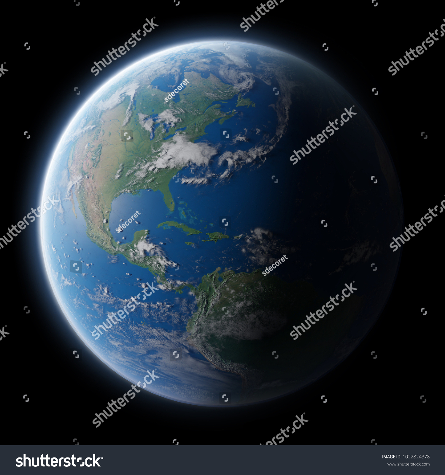 Blick auf die Erde aus dem All – Blaue Atmosphäre