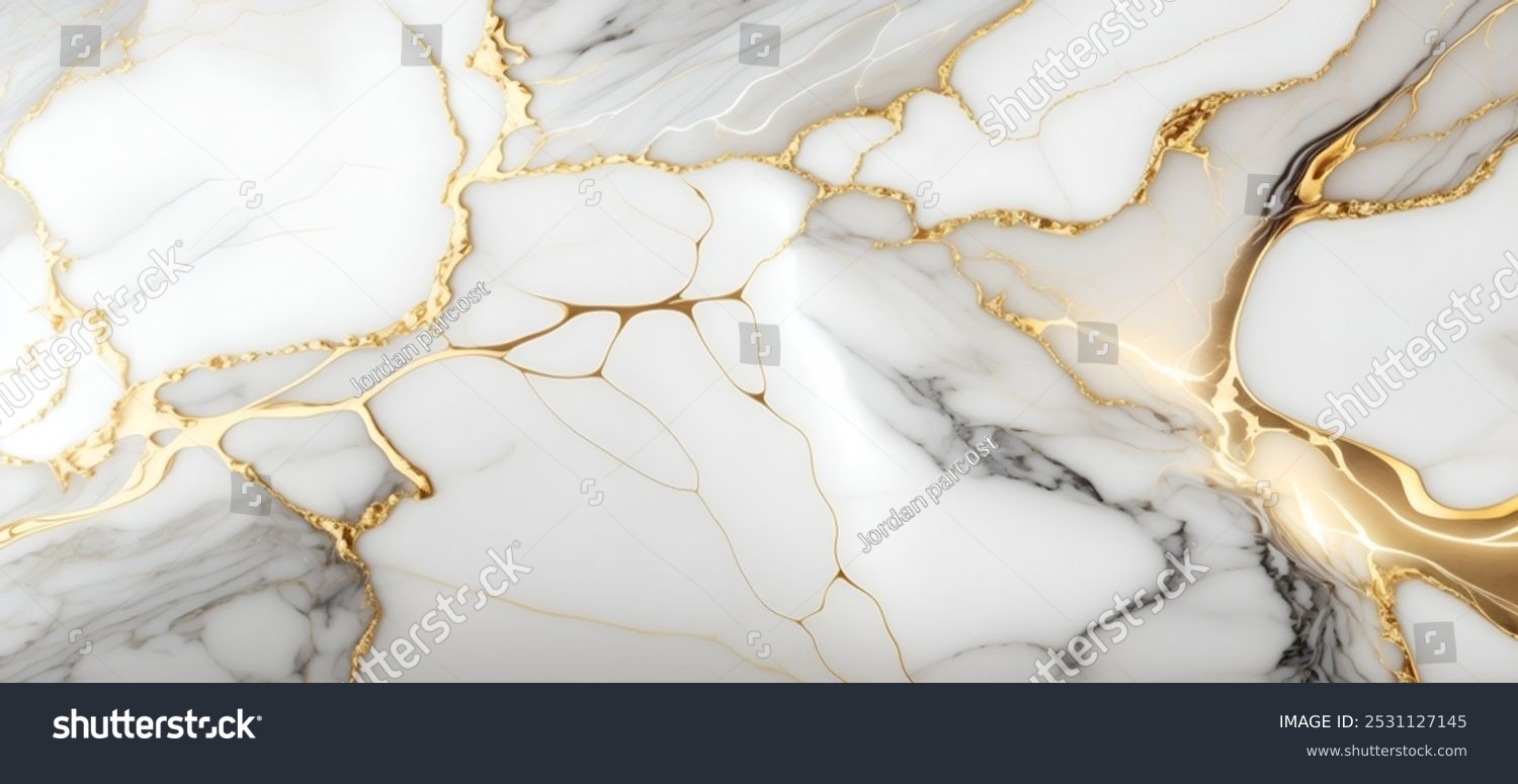 Weißer Marmor mit Goldadern