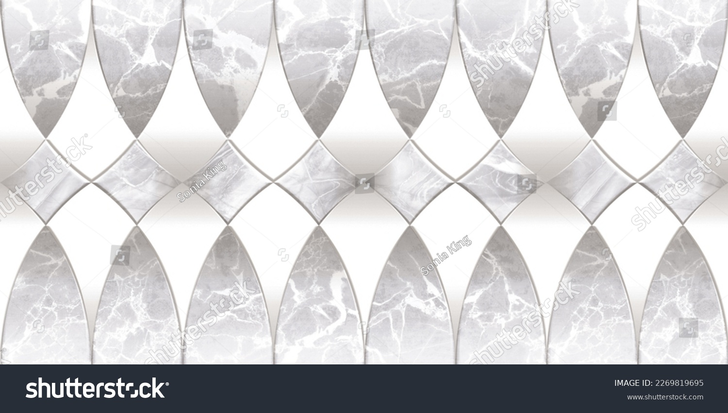 Weiße Mosaikfliesen & Hochglanz