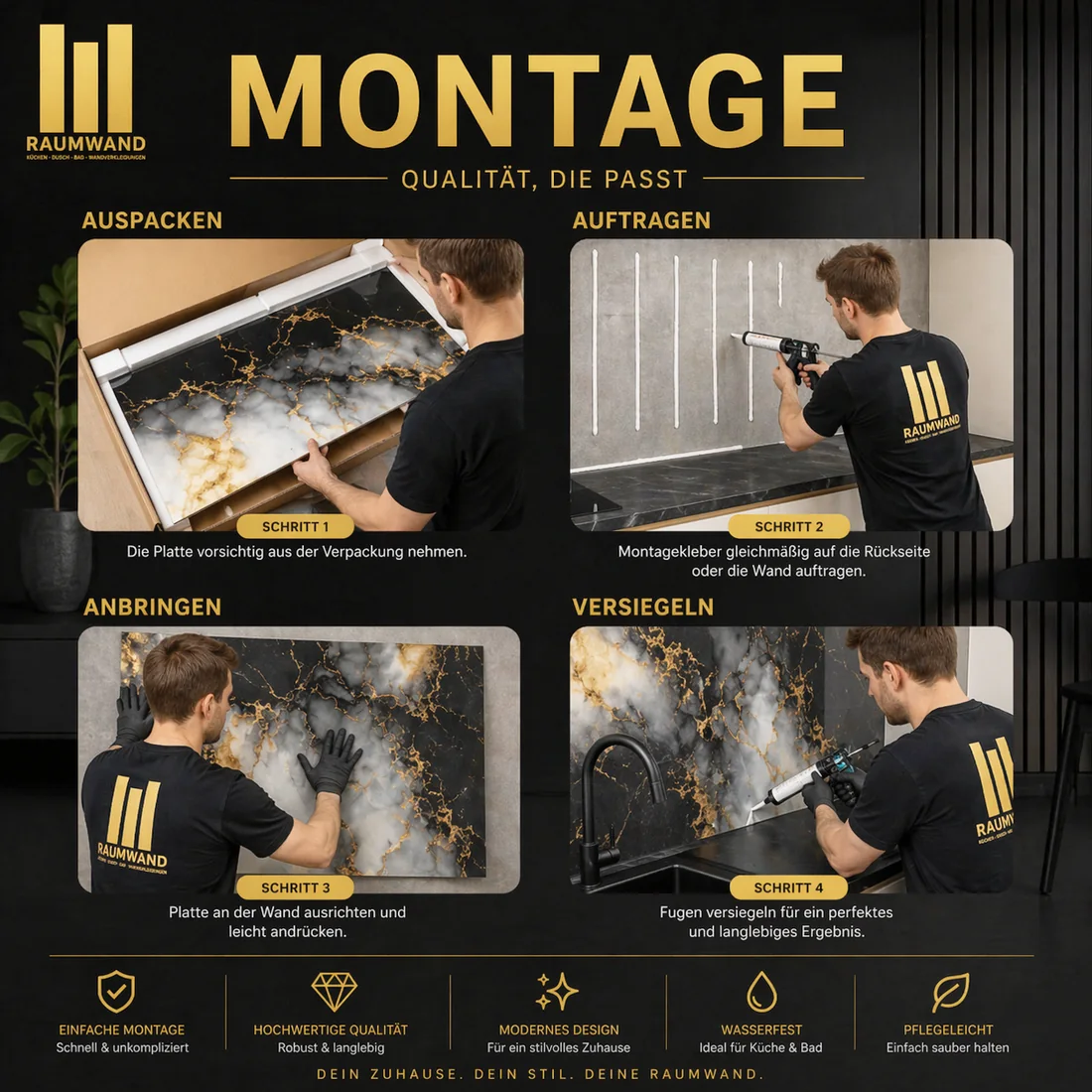 Montage einer Küchenrückwand
